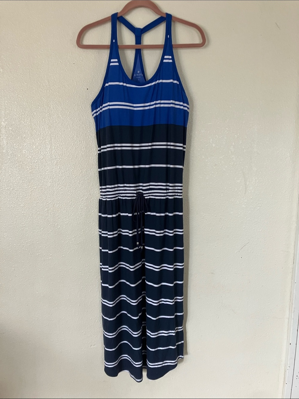 Athleta Striped Racerback Maxi Dress L